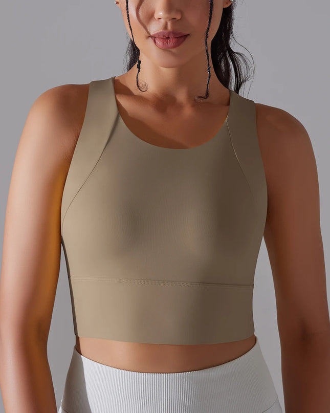 Nylon Women's Sports Bra - Stretchy Elastic Fitness Top - Various Colors