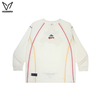 Veidoorn Men's Breathable Long Sleeve Athletic Sweater - Loose Fit, Comfortable Men's Sportswear