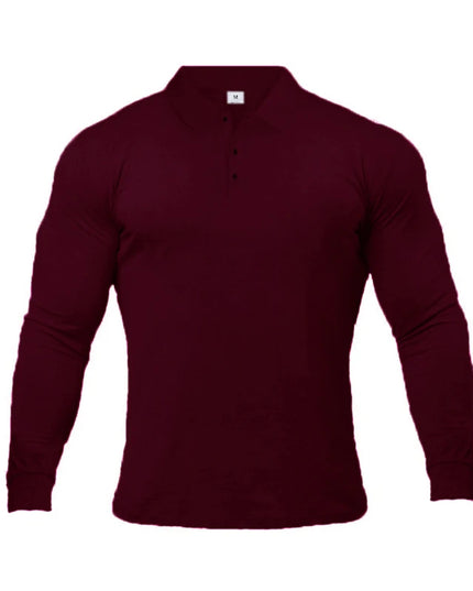 Mens Slim Fit Long Sleeve Polo Sweater – Breathable Cotton for Comfortable Style