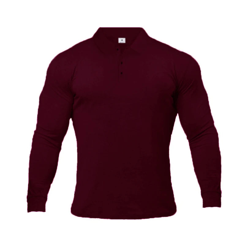 Mens Slim Fit Long Sleeve Polo Sweater – Breathable Cotton for Comfortable Style