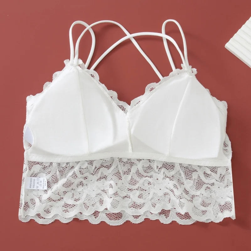 Lace Non-Wire Bra and Ultra-Thin Low Rise Briefs Set for Women - Transparent Comfort Underwear