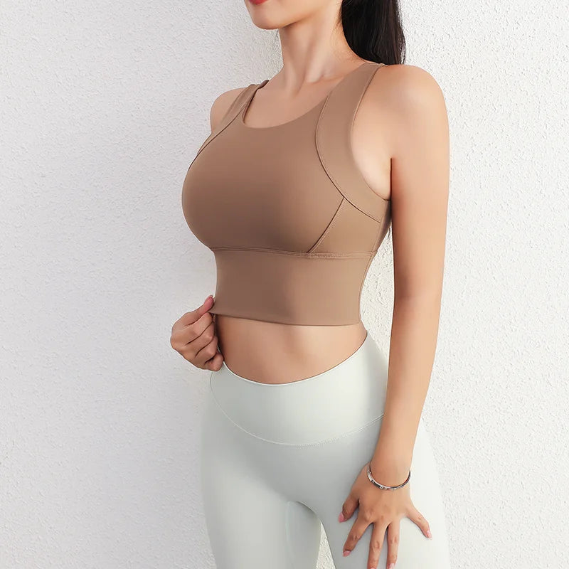 Women’s Sports Activewear Vest with Fixed Chest Pad
