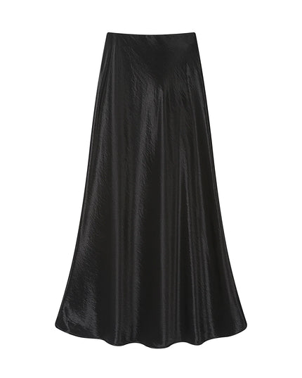 Elegant Loose High-Waisted Satin Skirt for Women
