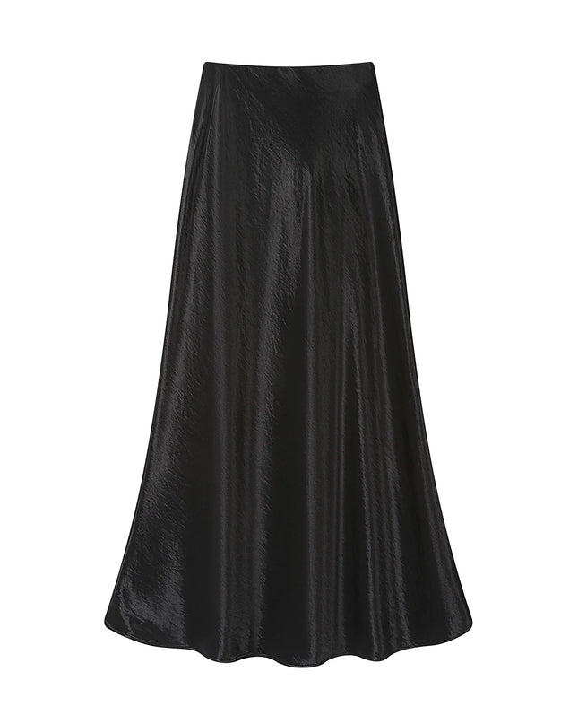 Elegant Loose High-Waisted Satin Skirt for Women