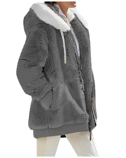 Womens  Fleece Lined Hooded Jacket - Various Colors