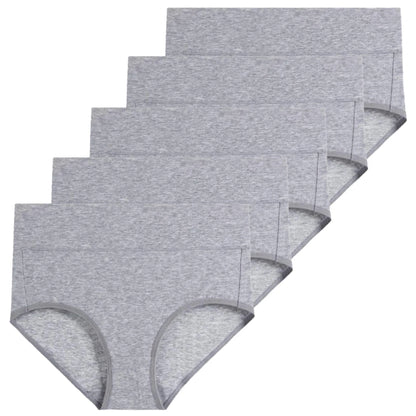 5-Piece Women's Breathable Cotton High-Cut Belly Control Panties