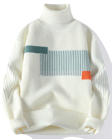 Men's Korean Knit Turtleneck Sweater - Stylish Warm Turtleneck for Men