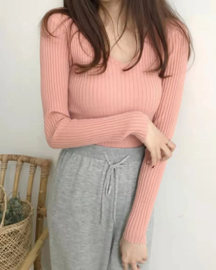 Women's V-Neck Slim Fit Sweater