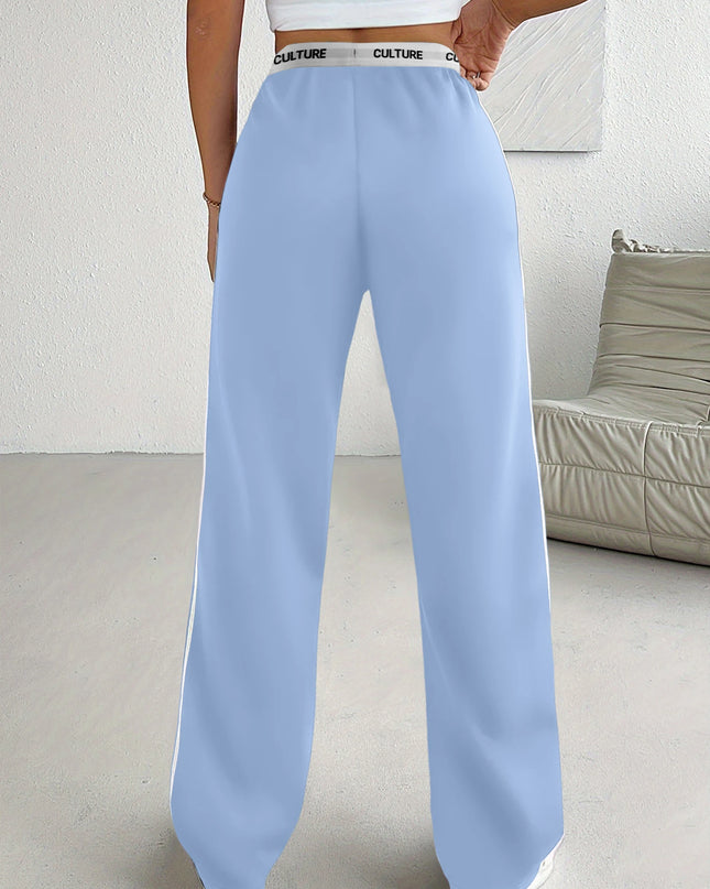 Women's Wide Leg Sweatpants with Side Stripe