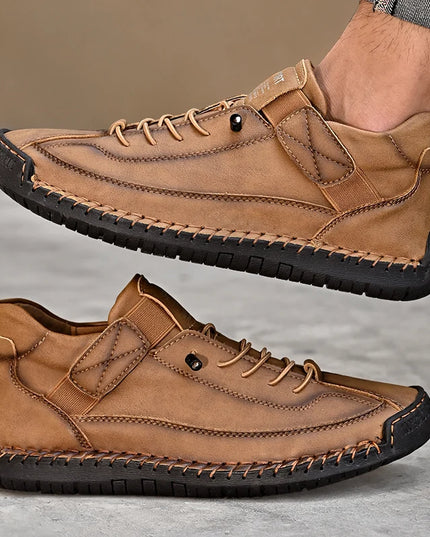 Men's Casual Shoes - Fashionable Solid Faux Leather Footwear