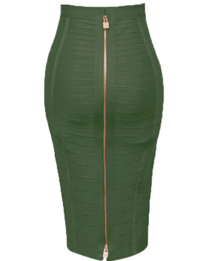 Women's Zipper O-Shape Skirt with Elastic Bodycon Fit