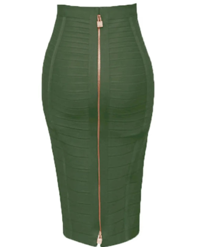 Women's Zipper O-Shape Skirt with Elastic Bodycon Fit