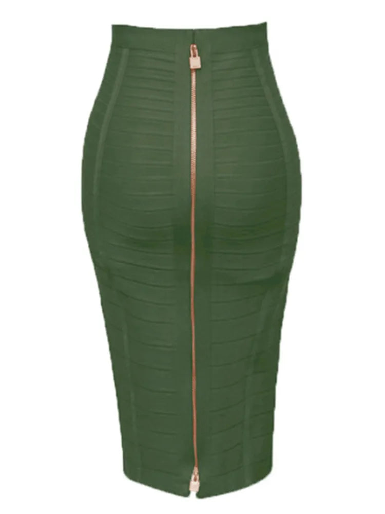 Women's Zipper O-Shape Skirt with Elastic Bodycon Fit