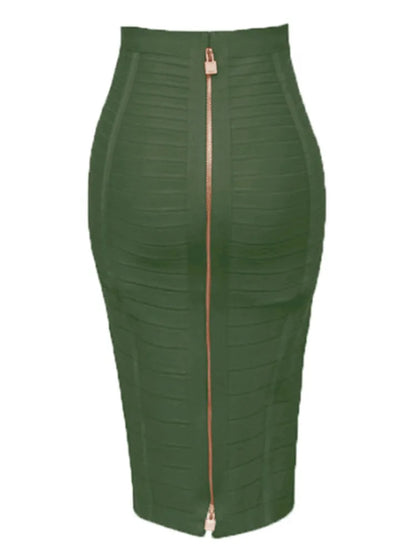 Women's Zipper O-Shape Skirt with Elastic Bodycon Fit