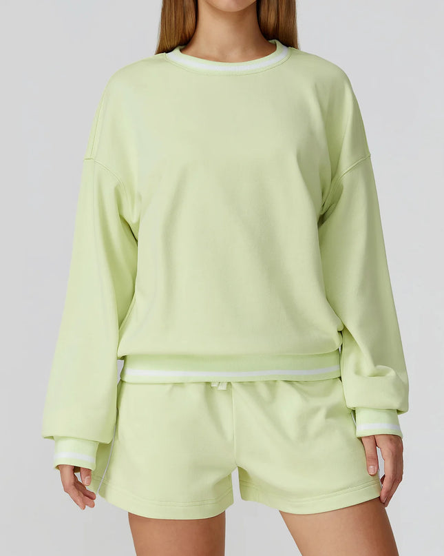Women's Two-Piece Sweater and Sweatpants/Shorts Set