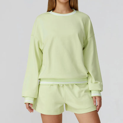 Women's Two-Piece Sweater and Sweatpants/Shorts Set