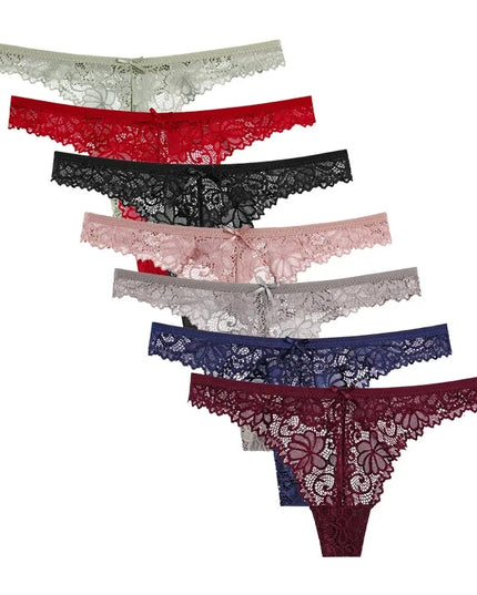 5-Piece Set of Women's Transparent G-String Thongs - Various Color Set