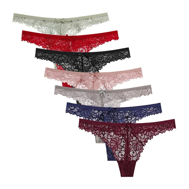 5-Piece Set of Women's Transparent G-String Thongs - Various Color Set
