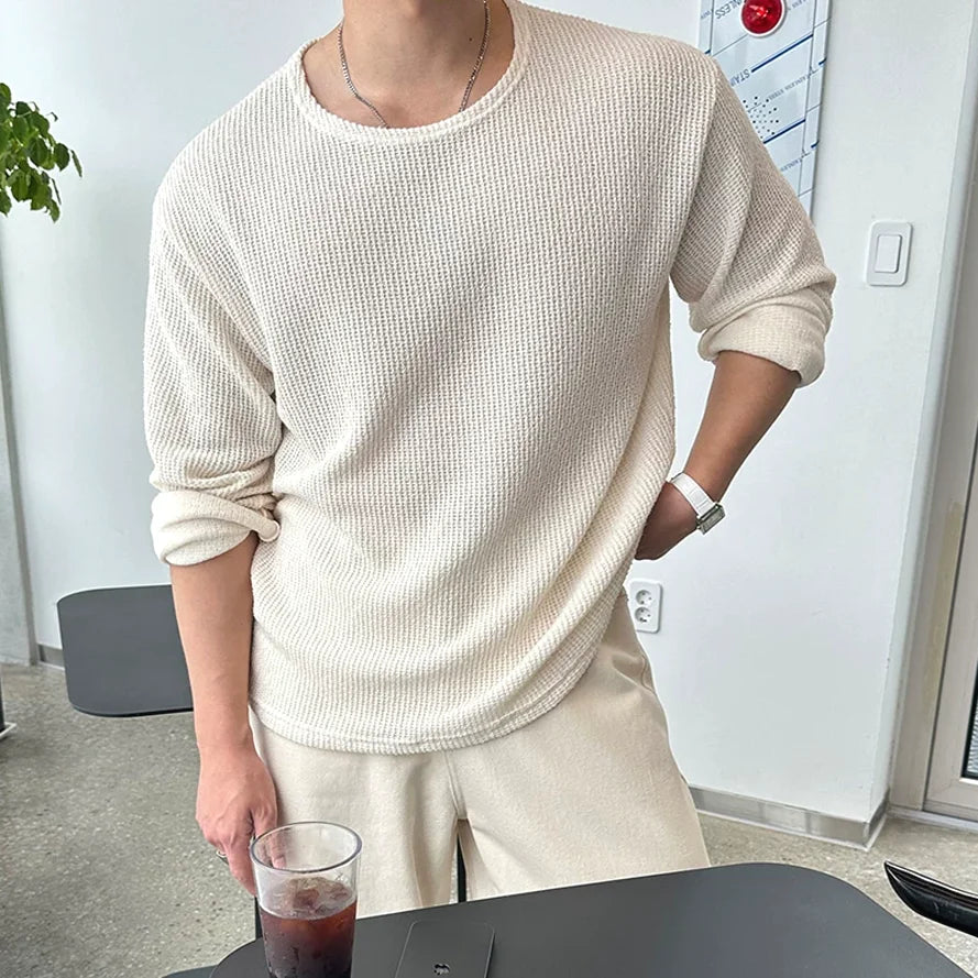 Men's Loose-Fit Breathable Knitted Long Sweater