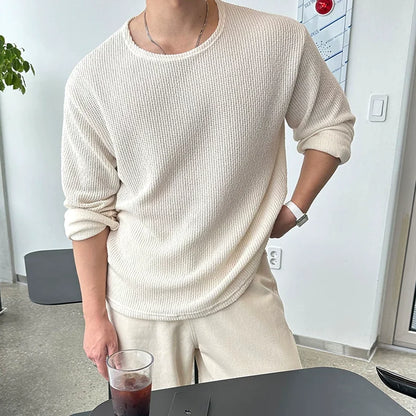 Men's Loose-Fit Breathable Knitted Long Sweater