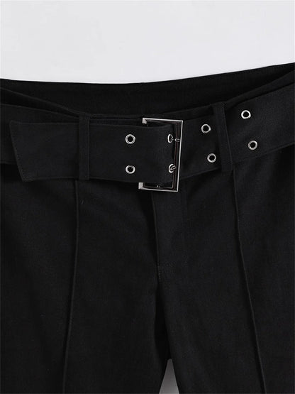 Women's High Waist Flared Pants - Long Slim Fit Trousers