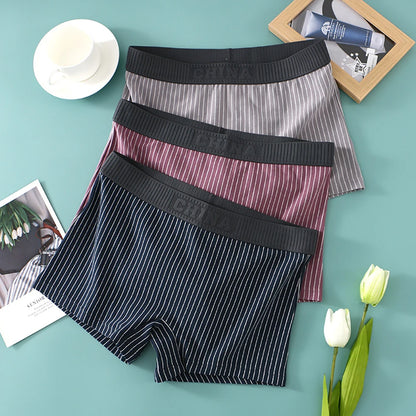 3PCS Women's Cotton Briefs Pack – Soft, Breathable, High Elasticity, Striped Mid-Rise Underwear for Women