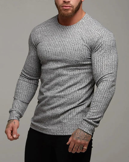 Slim Fit Men's Ribbed Knit Casual Sweater