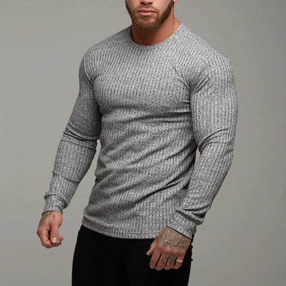 Slim Fit Men's Ribbed Knit Casual Sweater