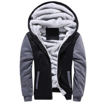 Men's Zipper Hoodie Fleece Thickened Jacket