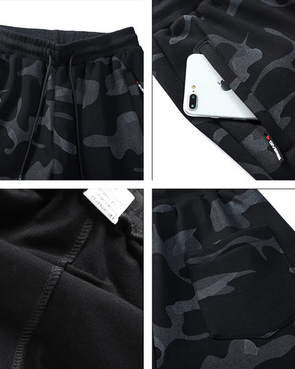 Men's Camouflage Slim Fit Joggers with Drawstring