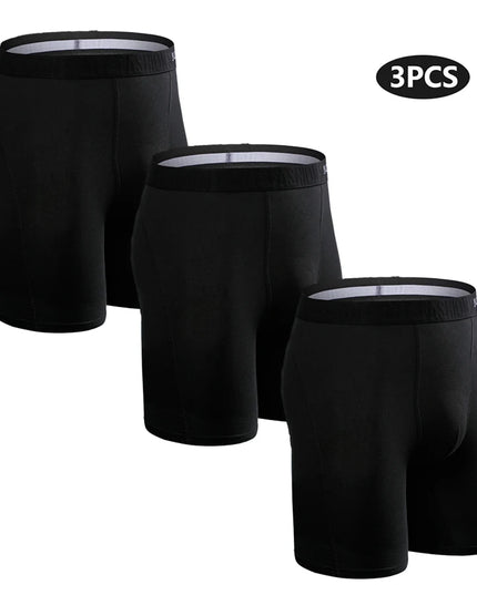 3-Pack Men’s Cotton Boxer Shorts – Long Fit