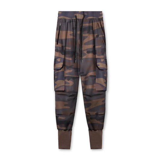 Men's Camo Cargo Sweatpants - Slim Fit with Drawstring & Side Pockets