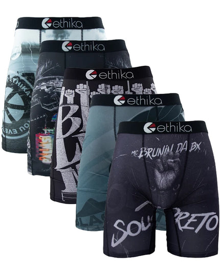 ETHIKA Men's 5-Pack Breathable Mesh Crotch Underwear