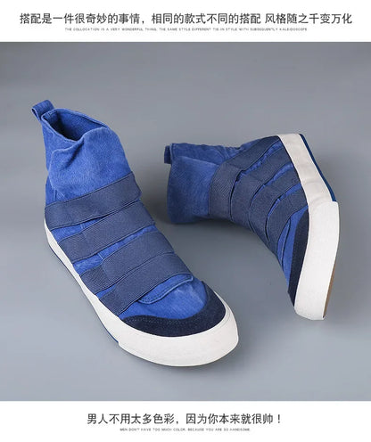 Men's High Top Slip-On Canvas Sneakers - Stylish & Comfortable Flats