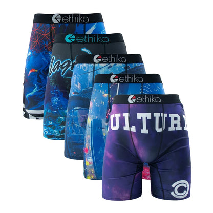 ETHIKA Men's 5-Pack Breathable Mesh Crotch Underwear