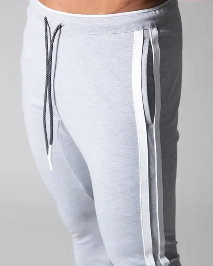 Men’s Fitness Striped Drawstring Sweatpants – Athletic Training Joggers