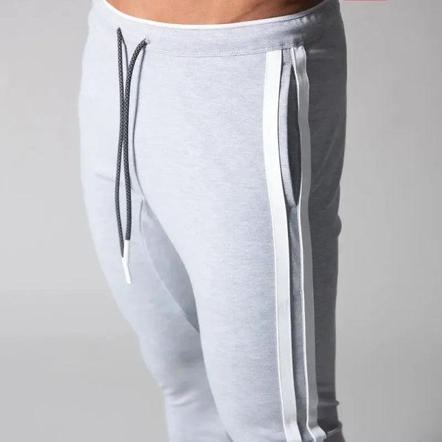 Men’s Fitness Striped Drawstring Sweatpants – Athletic Training Joggers