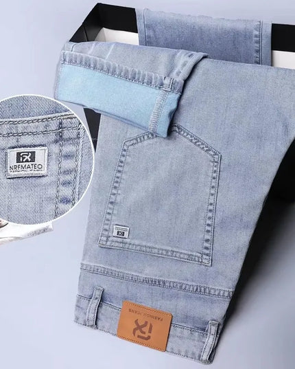 Men's Lyocell Baggy Jeans – Thin, Breathable, Vintage Straight Fit Pants