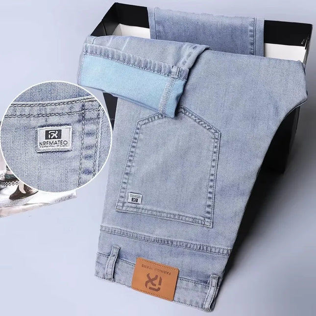 Men's Lyocell Baggy Jeans – Thin, Breathable, Vintage Straight Fit Pants