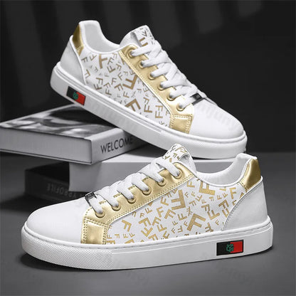 Men's Faux Leather Lace-Up Sneakers