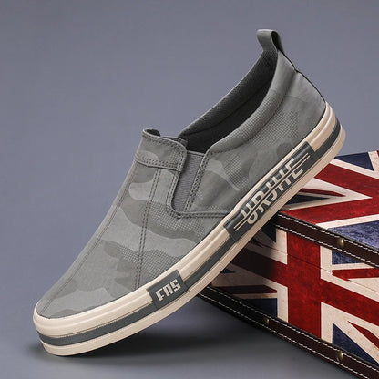 Men's Canvas Slip-On Shoes - Lightweight, Breathable, Anti-Slip Men's Casual Sneakers