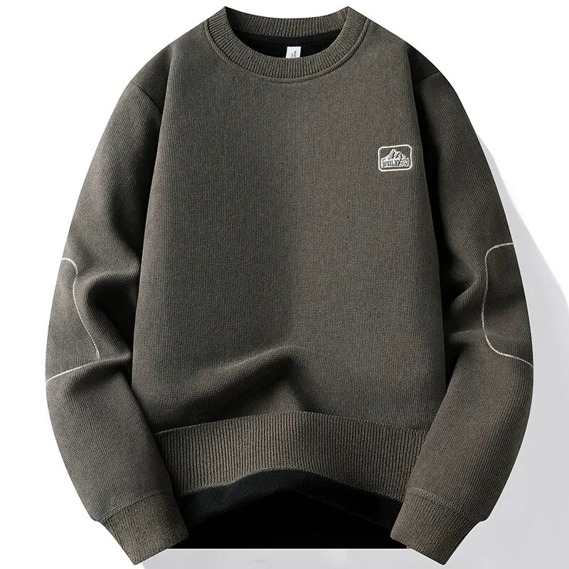 Men's Fleece-Lined Sweater - Warm, Comfortable Men's Pullover