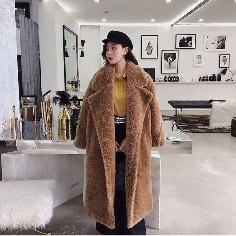 Women's Faux Fur Coat - Long, Thick, Warm, Elegant Winter Coat for Women