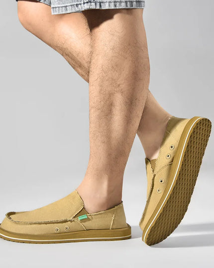 Men's Canvas Casual Sneakers & Loafers – Breathable Low-Top Shoes