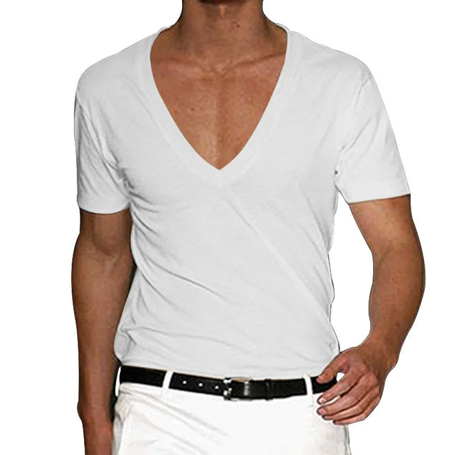 Casual Slim Fit V-Neck Short Sleeve T-Shirt