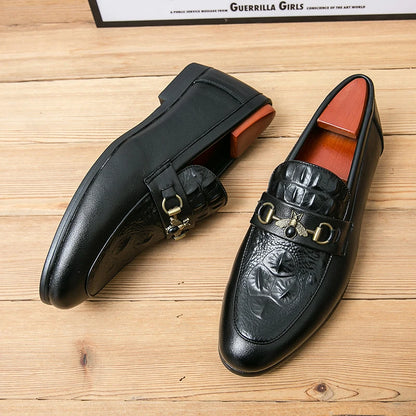 Men's Genuine Leather Dress Slip-On Shoes – Elegant, Comfortable, and Stylish Footwear for Men