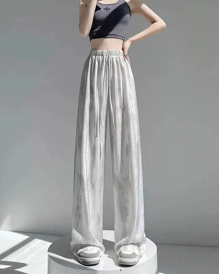 Women's Loose Fit Straight Casual Draped Wide-Leg Pants