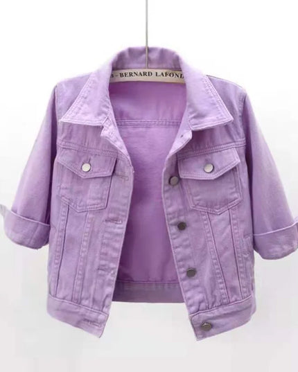 Womens Slim Fit Denim Jacket With Pockets - Various Colors