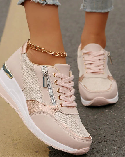 Women's Casual Mesh Breathable Lace-Up Sneakers