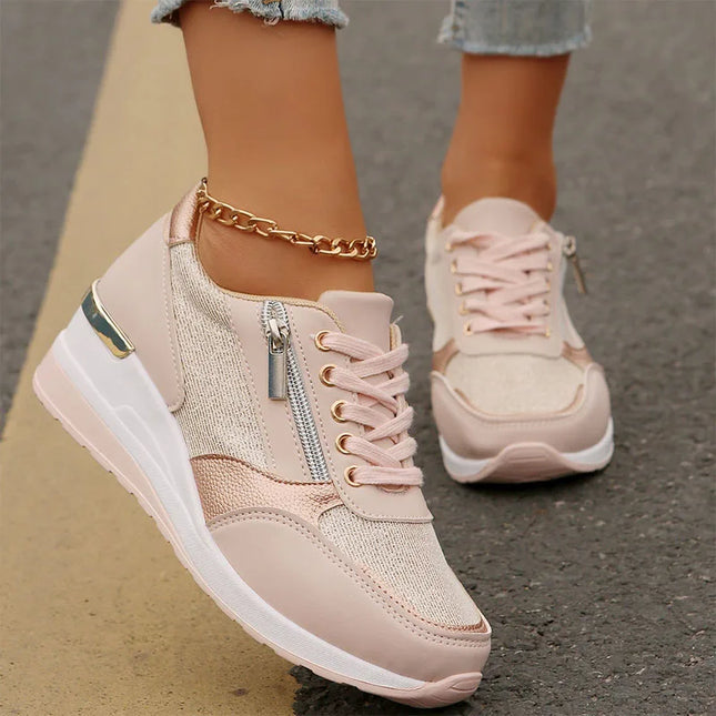 Women's Casual Mesh Breathable Lace-Up Sneakers